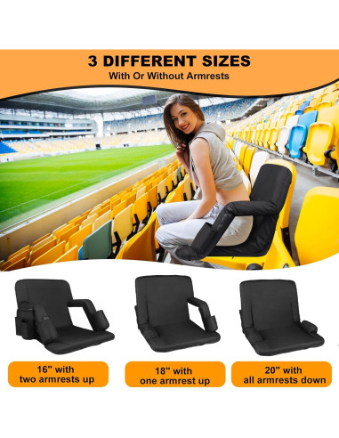 Asientos de Estadio Calentados Moteoza 50.8 cm 3 Niveles Calor