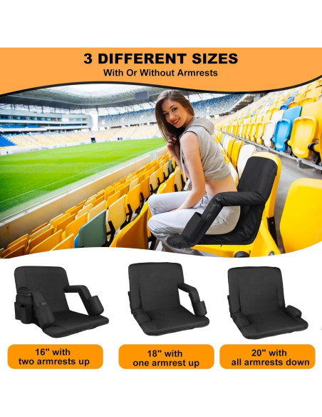 Asientos de Estadio Calentados Moteoza 50.8 cm 3 Niveles Calor