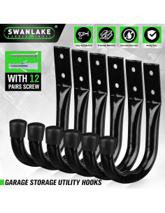 Ganchos de Almacenamiento para Garaje SWANLAKE 6 Piezas Metal 2