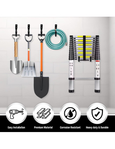 Ganchos de Almacenamiento para Garaje SWANLAKE 6 Piezas Metal