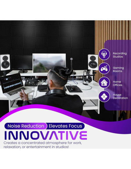 Paneles Acústicos Autoadhesivos 30 x 30 cm - Paquete de 12 Paneles Acústicos Autoadhesivos 30 x 30 cm - Paquete de 12