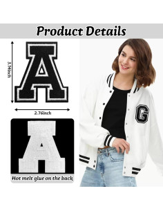 26 Piezas Parche de Letras Bordado Gleihow Negro 2