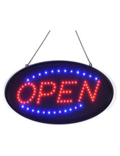 Cartel LED Abierto KEBE 48.3x25.4cm Luz Intermitente