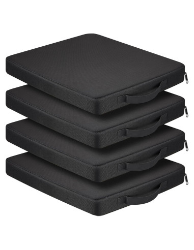 Cojín de Asiento de Estadio Portátil Juexica 4 Unidades Negro