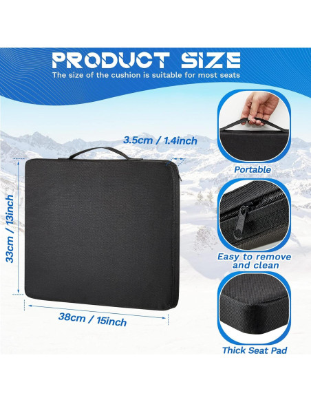 Cojín de Asiento de Estadio Portátil Juexica 4 Unidades Negro