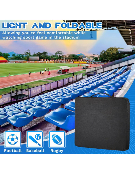Cojín de Asiento de Estadio Portátil Juexica 4 Unidades Negro