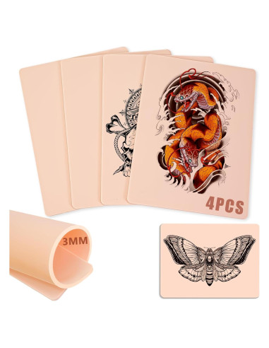 Piel Falsa de Tatuaje Sintética 3mm KTKAJW - 4 Piezas