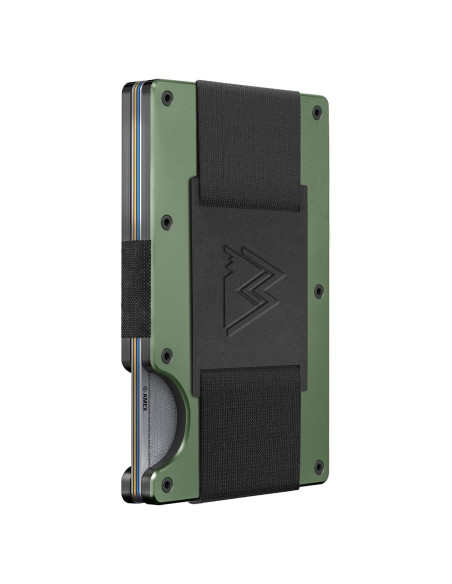 Billetera delgada Mountain Voyage Co con bloqueo RFID Verde Militar