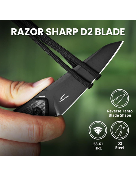 Cuchillo de hoja fija Kizer Groom D2 7.82 cm con funda Cuchillo de hoja fija Kizer Groom D2 7.82 cm con funda