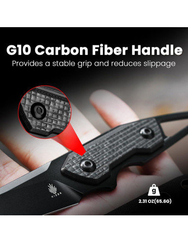 Cuchillo de hoja fija Kizer Groom D2 7.82 cm con funda