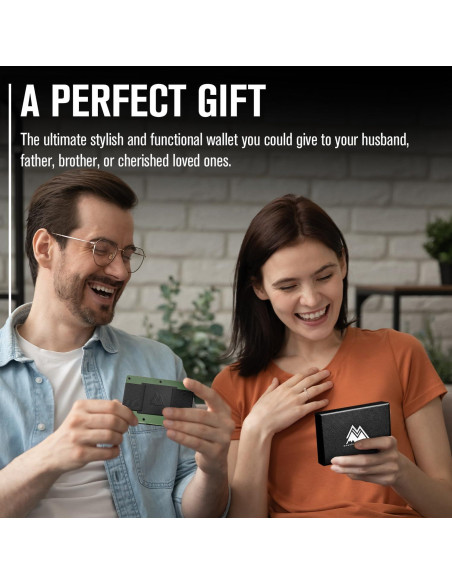 Billetera delgada Mountain Voyage Co con bloqueo RFID Verde Militar