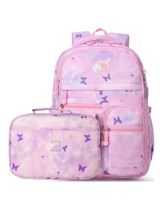 Mochila Escolar Niña BYXEPA con Caja de Almuerzo Aislada 40.6x29.2cm