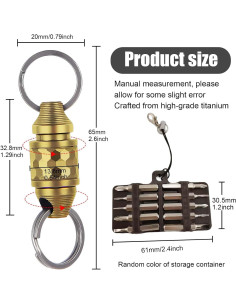 Llave de liberación rápida Titanio Dorado 6.6 cm con Accesorios 2