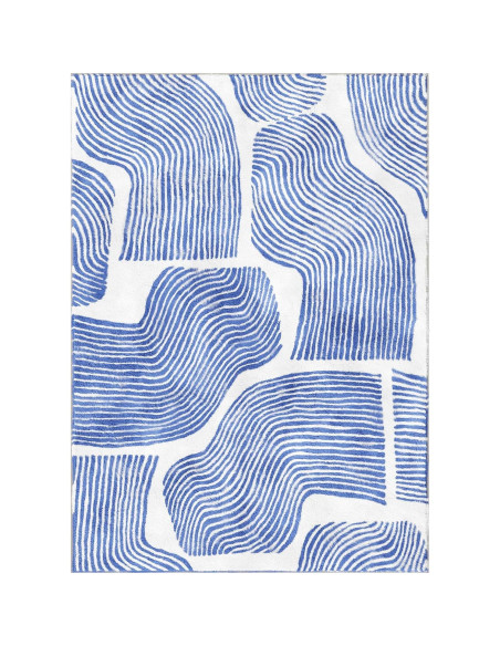 Alfombra de Jardín Zen ODIKA 152x91 cm Antideslizante Azul