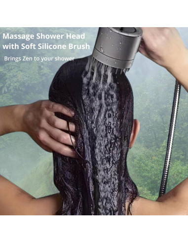 Cabezal de Ducha Alta Presión Genérico 3 Modos Gris Mate