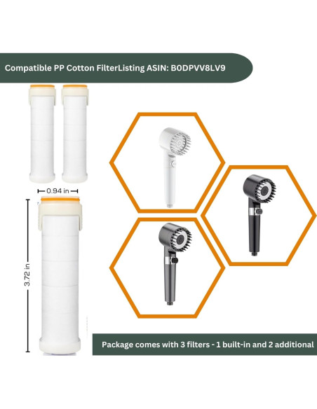 Cabezal de Ducha Alta Presión Genérico 3 Modos Gris Mate