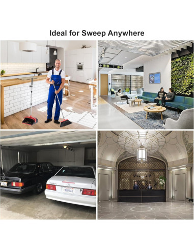 Juego de Escoba y Recogedor Tiumso 129.54 cm Negro y Rojo