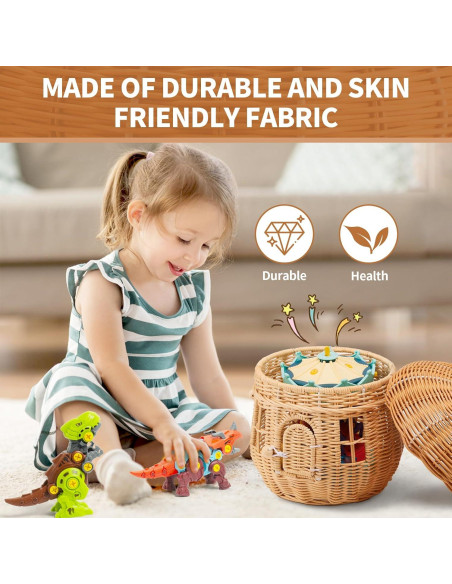 Cesta de Almacenamiento de Ratán Natural TENEBRALUX 24x24x28cm