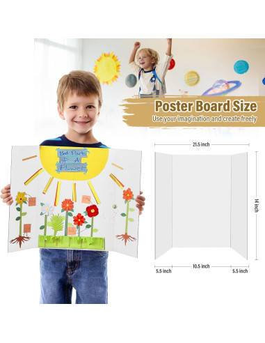 4 Tableros de Cartón Trifolio BXIHUR 54.6x35.6 cm con Accesorios