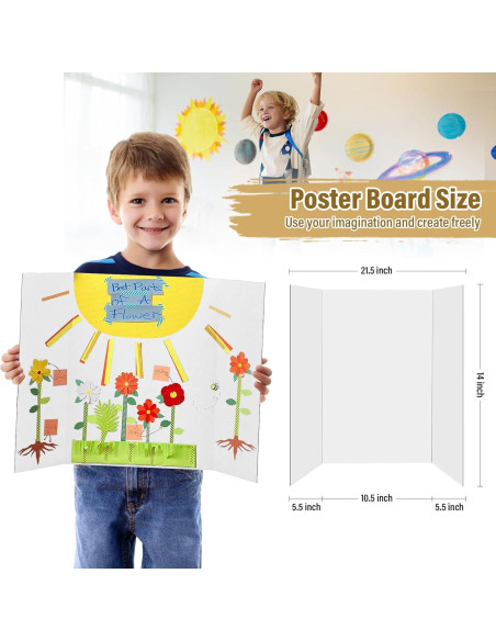 4 Tableros de Cartón Trifolio BXIHUR 54.6x35.6 cm con Accesorios