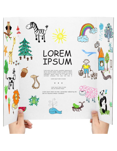 4 Tableros de Cartón Trifolio BXIHUR 54.6x35.6 cm con Accesorios