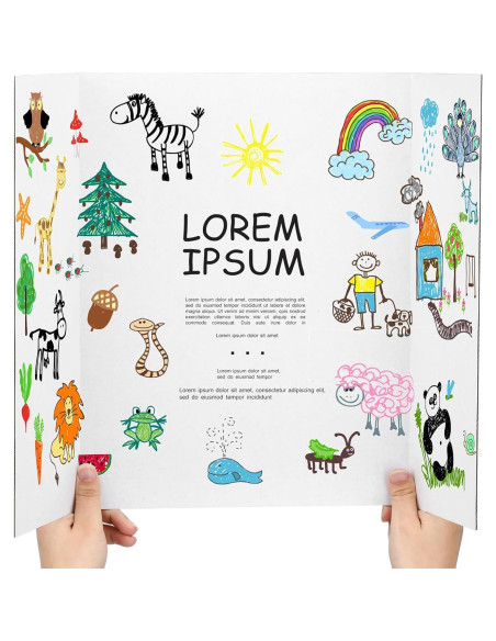 4 Tableros de Cartón Trifolio BXIHUR 54.6x35.6 cm con Accesorios