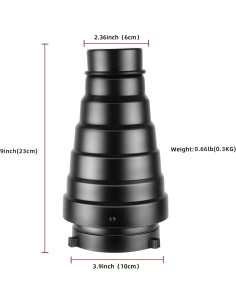 Kit Snoot Cónico YUOCU con Rejilla y 5 Filtros de Color 2