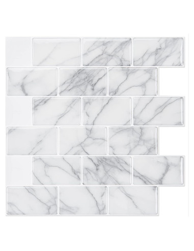 Azulejos Autoadhesivos Art3d 10 Hojas 30.48cm Mármol Gris