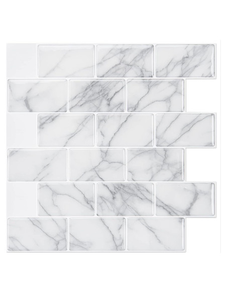 Azulejos Autoadhesivos Art3d 10 Hojas 30.48cm Mármol Gris