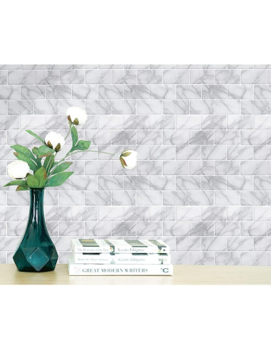 Azulejos Autoadhesivos Art3d 10 Hojas 30.48cm Mármol Gris