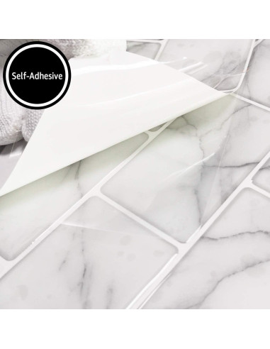 Azulejos Autoadhesivos Art3d 10 Hojas 30.48cm Mármol Gris