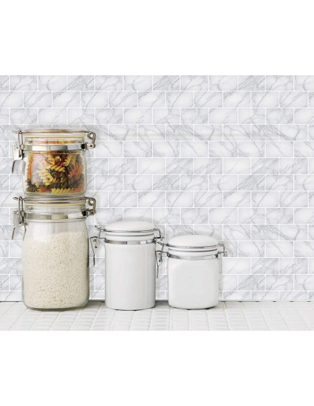 Azulejos Autoadhesivos Art3d 10 Hojas 30.48cm Mármol Gris