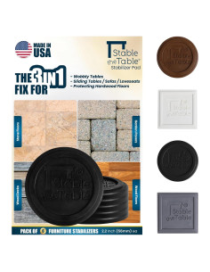 Estabilizador de Mesa Redondo Negro - Paquete de 6 - Antideslizante