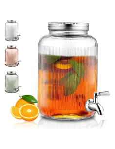 Dispensador de Bebidas de Vidrio Berglander 4 Litros con Grifo