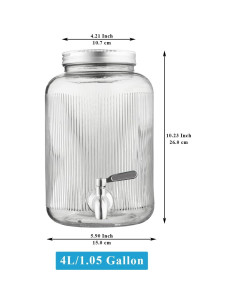 Dispensador de Bebidas de Vidrio Berglander 4 Litros con Grifo 2