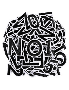 72 Piezas Parche de Letras y Números Anwenk Negro 4.3cm