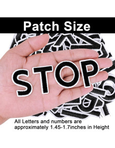 72 Piezas Parche de Letras y Números Anwenk Negro 4.3cm 2