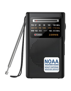 Radio Meteorológica NOAA Greadio Portátil AM/FM a Pilas