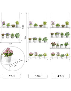 Estante Colgante para Plantas ZASIMO 2 Niveles Acrílico 0.68kg 2