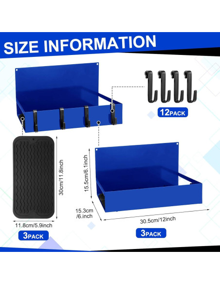 Paquete de 3 Organizadores Magnéticos Lineshading Azul 9.07 kg