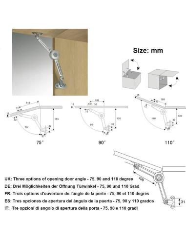 Soporte de Bisagra de Puerta Qrity - 2 Piezas - 20kg - Ajustable
