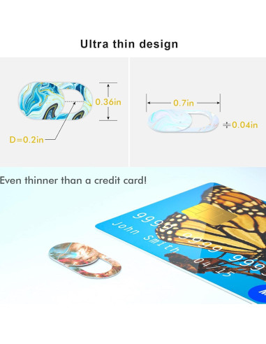 Cubierta Deslizante para Webcam Leadiy - 3 Piezas Mármol