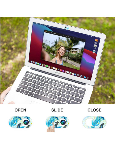 Cubierta Deslizante para Webcam Leadiy - 3 Piezas Mármol