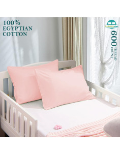 Funda de Almohada de Viaje Beddingstar Rosa Pálido 2 Piezas 600 Hilos 2