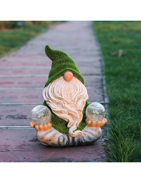 Gnomo de Jardín Zen Teresa's Collections con Luz Solar 20 cm