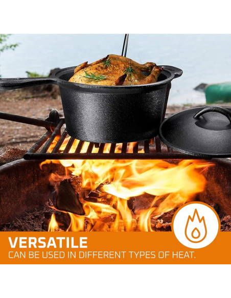 Juego de Cocina Camping Bruntmor 7 Piezas Hierro Fundido