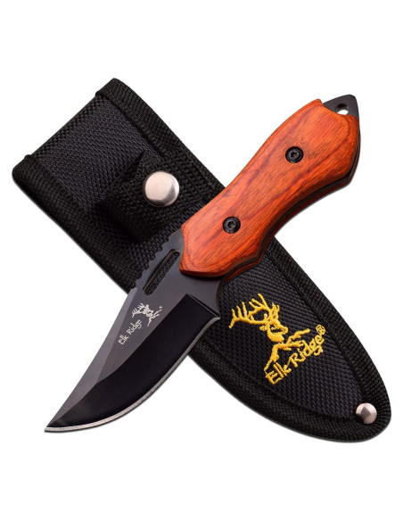 Cuchillo Fijo Elk Ridge ER-562 Acero Inoxidable 7.62 cm Madera