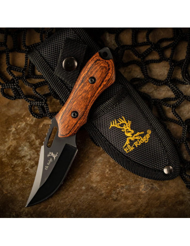 Cuchillo Fijo Elk Ridge ER-562 Acero Inoxidable 7.62 cm Madera