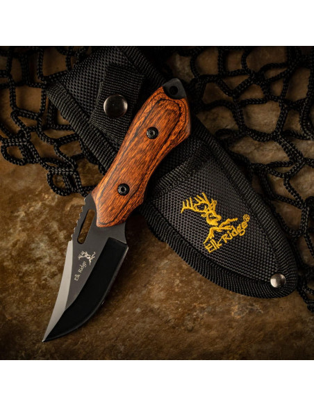 Cuchillo Fijo Elk Ridge ER-562 Acero Inoxidable 7.62 cm Madera