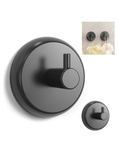 Ganchos de Succión AILUROPODA 2 Pack Acero Inoxidable Negro